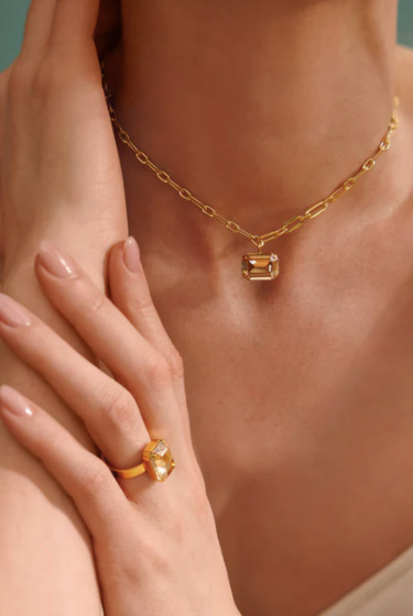Mini Lydia Necklace - Golden Shadow - Tilbehør - Helt Dilla AS