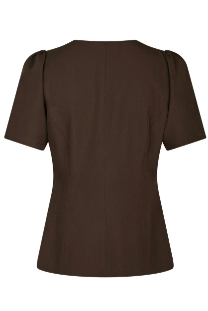 Jules Structure Blouse - Dark brown - Bluser - Helt Dilla AS