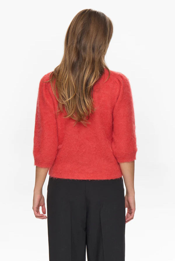 Suri Brushed SS Cardigan - Fiery Red - Cardigans - Helt Dilla AS