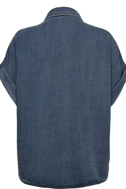 NuElida Eleeveless Shirt - Snow Washed Denim - Skjorter - Helt Dilla AS
