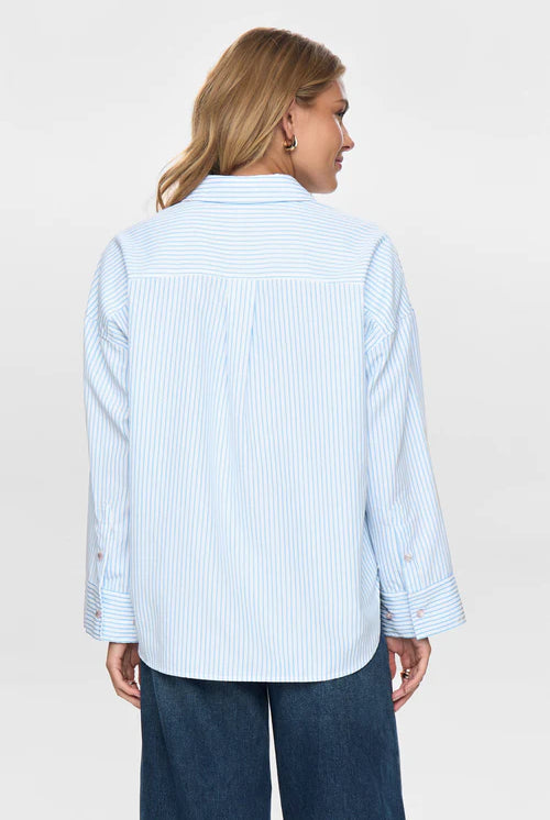 NuAshley Embroidery Shirt - Airy Blue - Skjorter - Helt Dilla AS