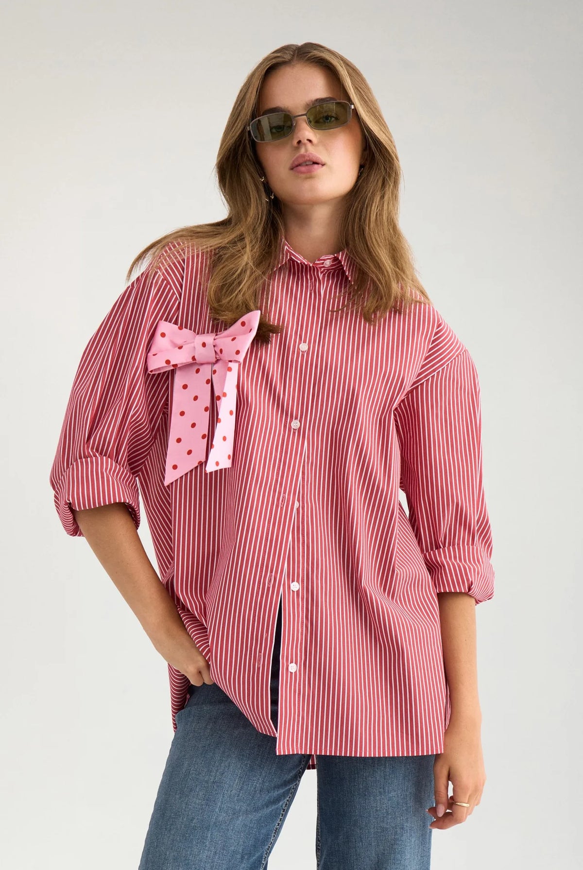 NuPaloma Bow Shirt - Goji Berry - Skjorter - Helt Dilla AS