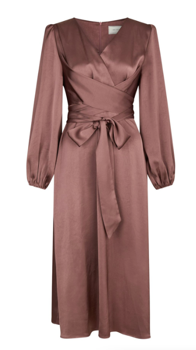 Rimini Heavy Sateen Dress - Dark Rose - Kjoler - Helt Dilla AS