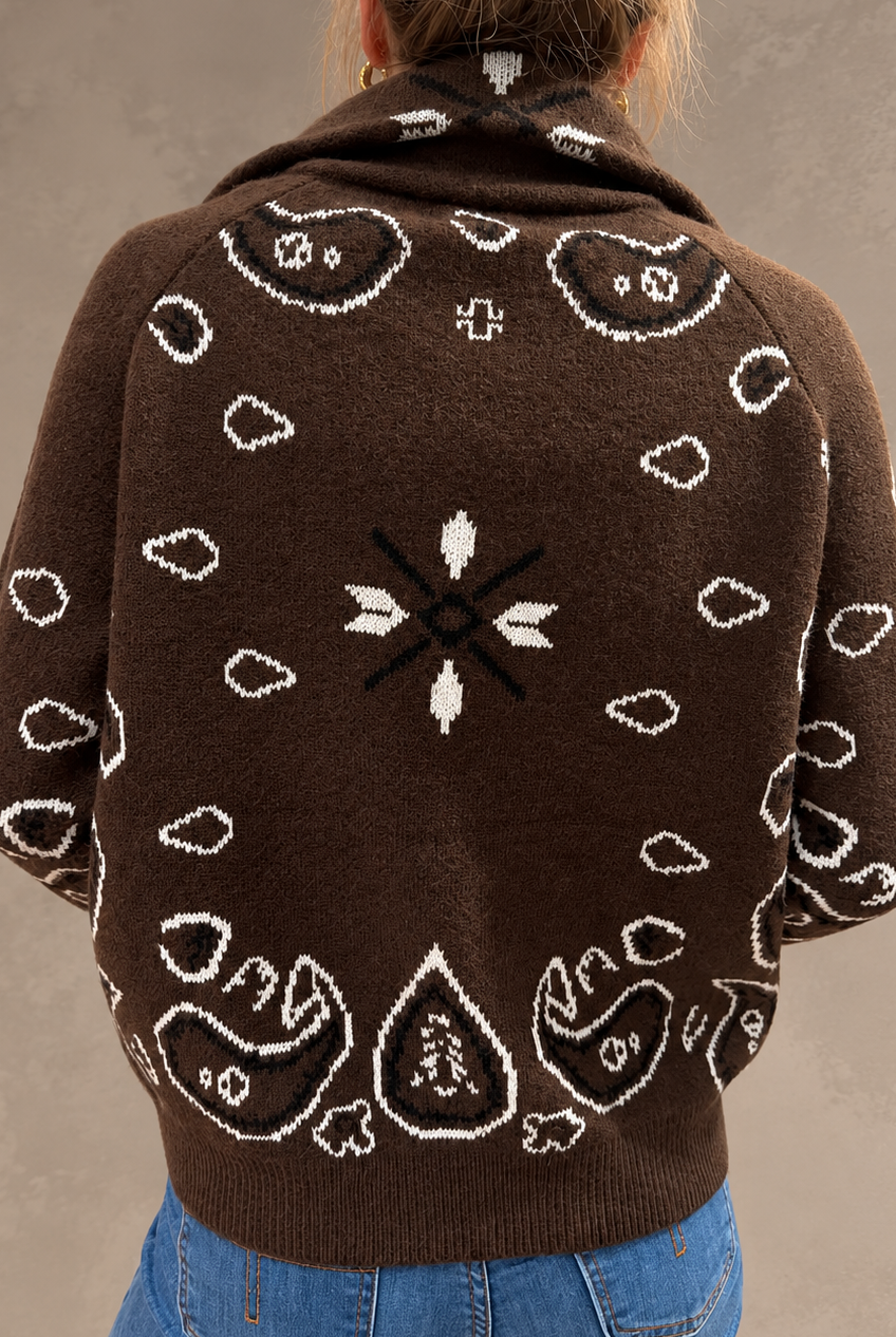 Luzabelle Paisley Zip Sweather - Coco - Genser - Helt Dilla AS