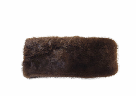 Exclusive fuskepels hårbånd bred - Brun