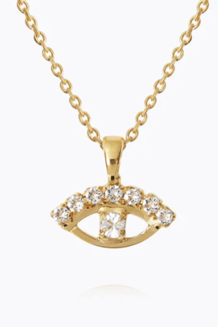 Greek eye necklace gold - Pearl and crystal - Tilbehør - Helt Dilla AS