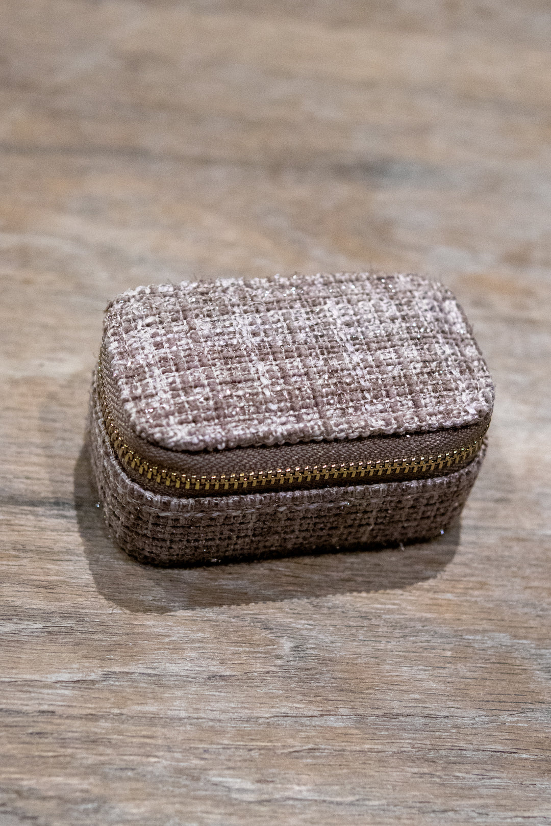 Tweed Jewellery Box Micro - Warm Taupe - Tilbehør - Helt Dilla AS
