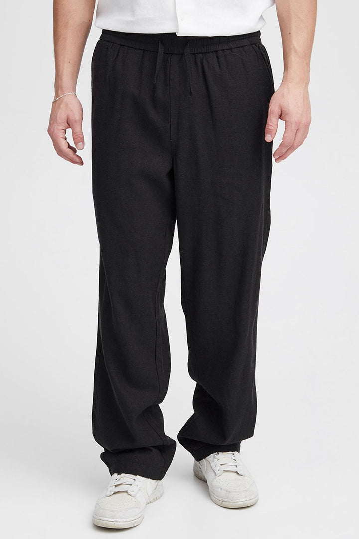 Alann Allan Elasticated linbukse - black - Herre - Helt Dilla AS