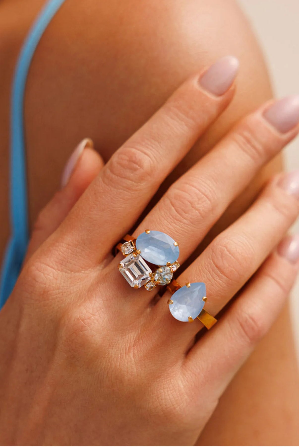 Mini Carolina Ring Gold - Sky Combo - Tilbehør - Helt Dilla AS