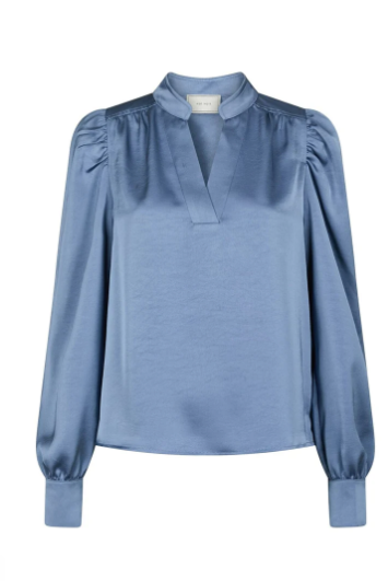 Rosslyn Heavy Sateen Blouse - Smoke Blue - Bluser - Helt Dilla AS