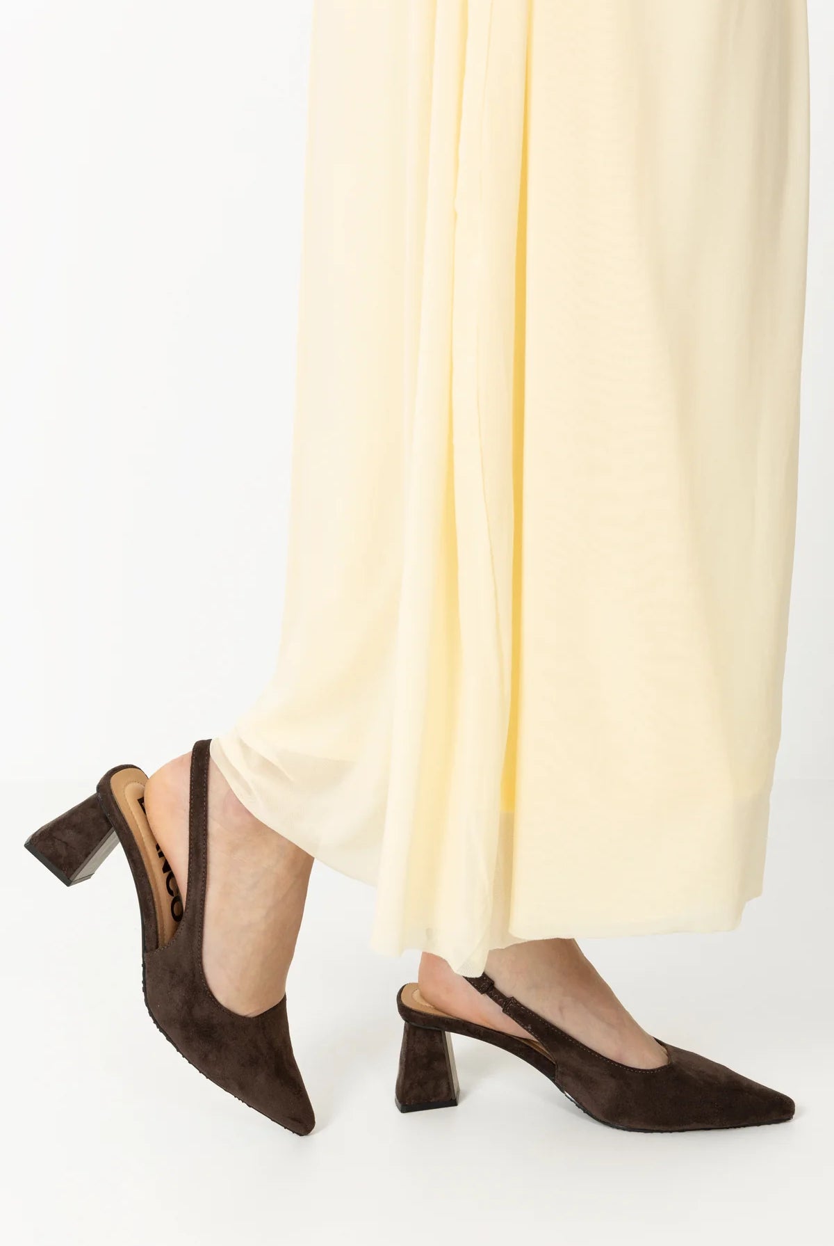 BiaMaralyn Slingback Faux Suede - Dark Brown - Sko - Helt Dilla AS