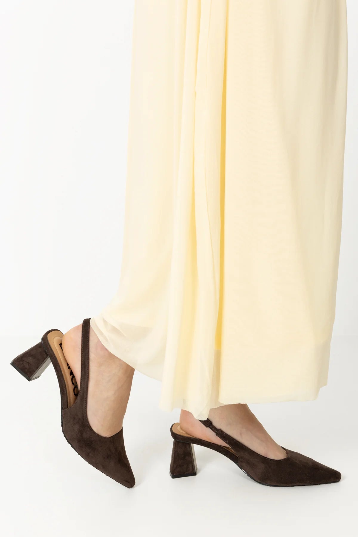 BiaMaralyn Slingback Faux Suede - Dark Brown - Sko - Helt Dilla AS