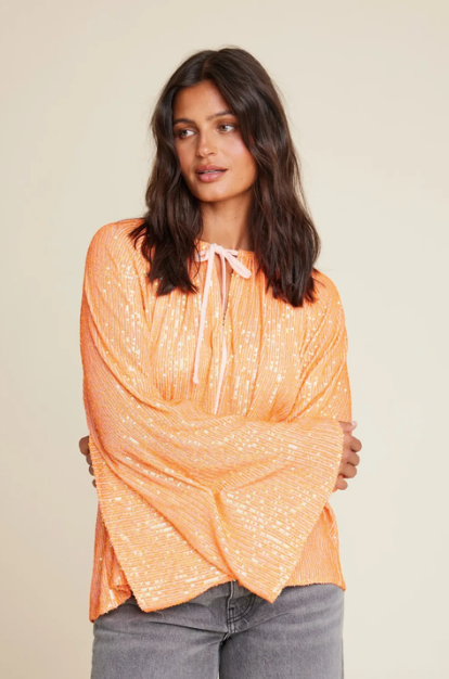 Grace sequins - orange - Singlet, Topper & T-skjorter - Helt Dilla AS
