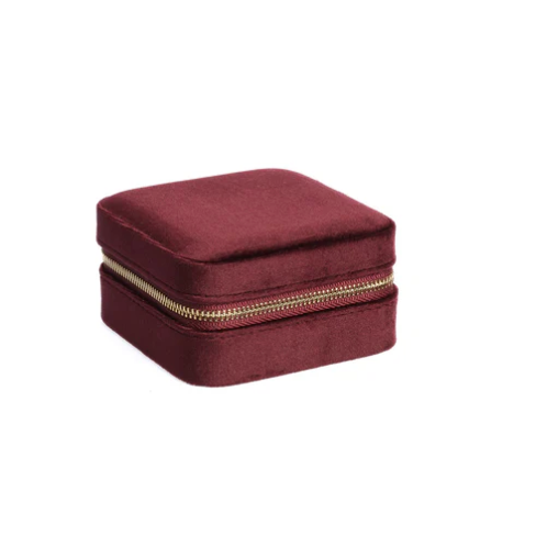 Velvet Jewellery Box Mini - Maroon - Tilbehør - Helt Dilla AS