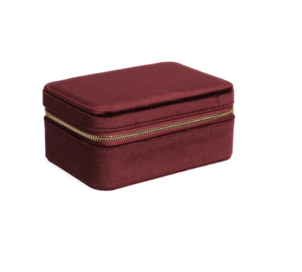 Velvet Jewellery Box - Maroon