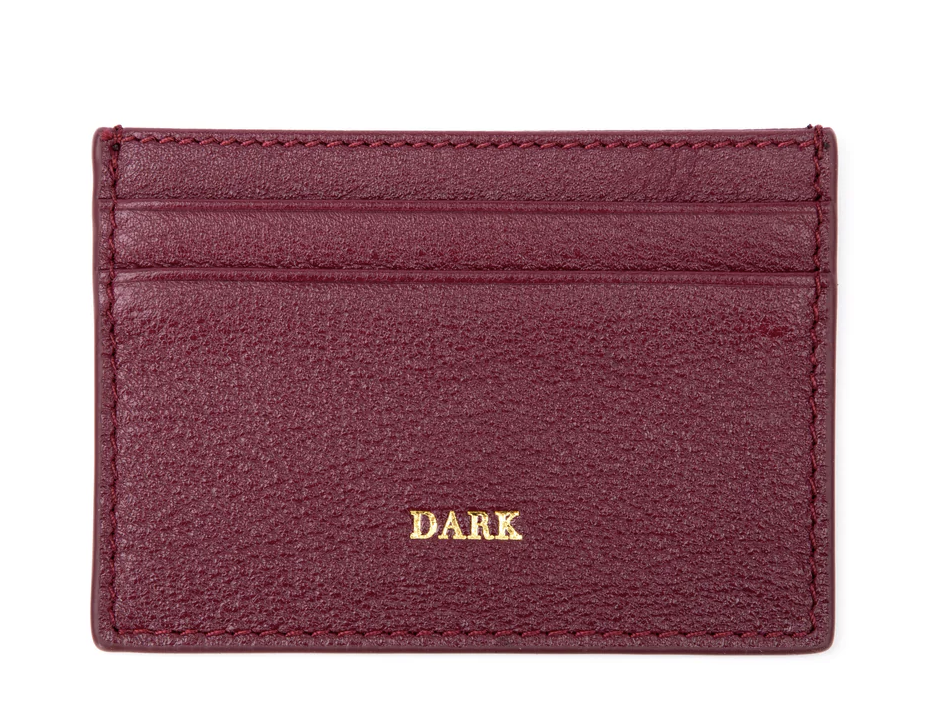 Leather Card Holder - maroon