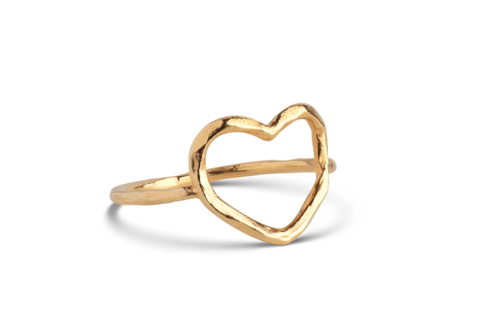 Organic Heart Ring - gull - Tilbehør - Helt Dilla AS