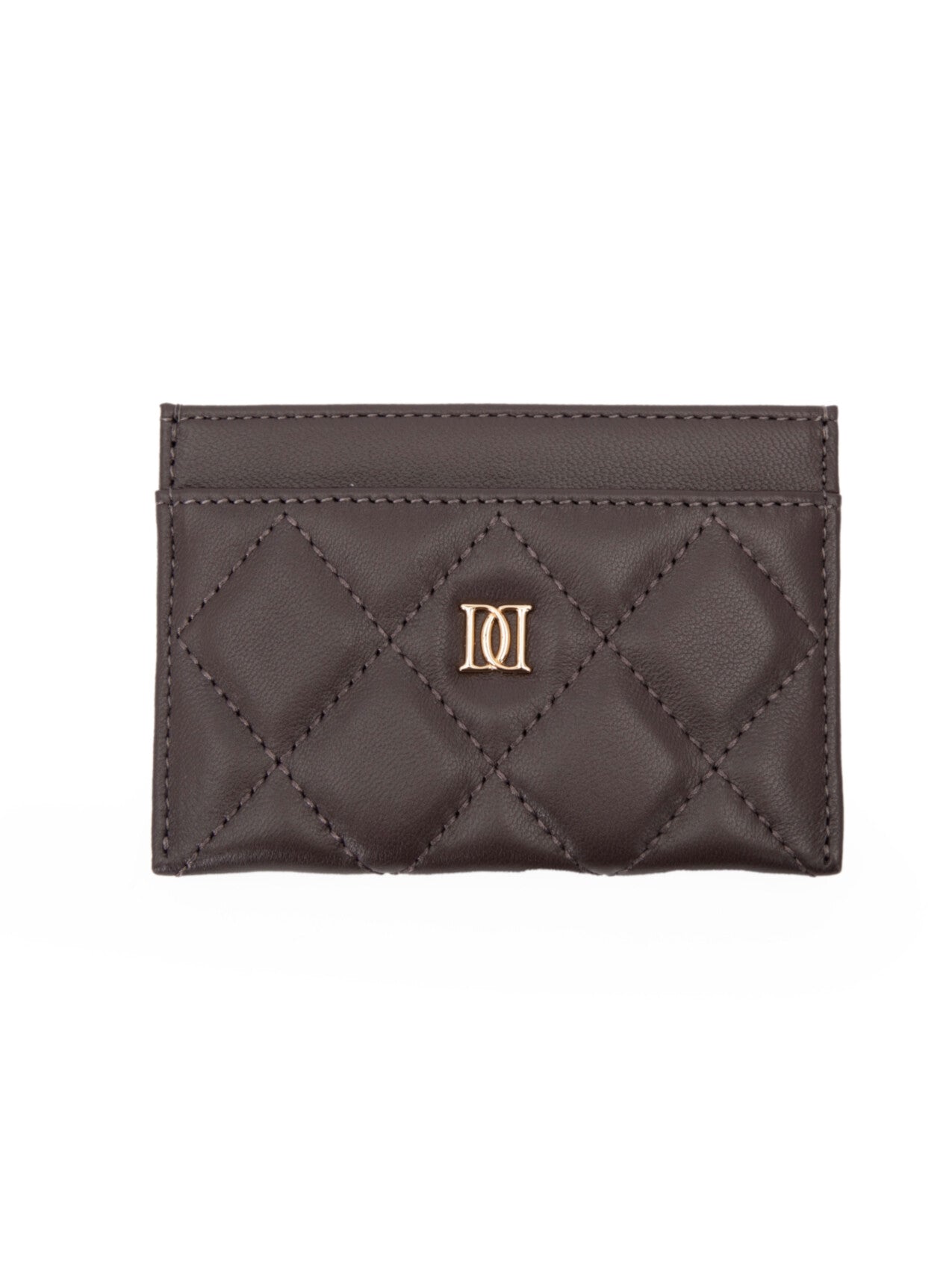 Leather Quilted Card Holder - Chocolate Brown - Tilbehør - Helt Dilla AS