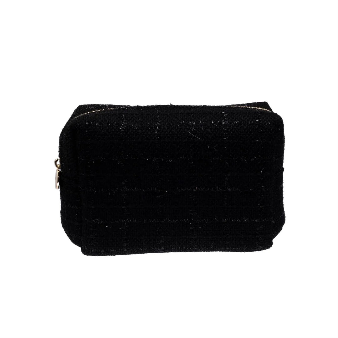 Tweed Make-Up Pouch Small - black