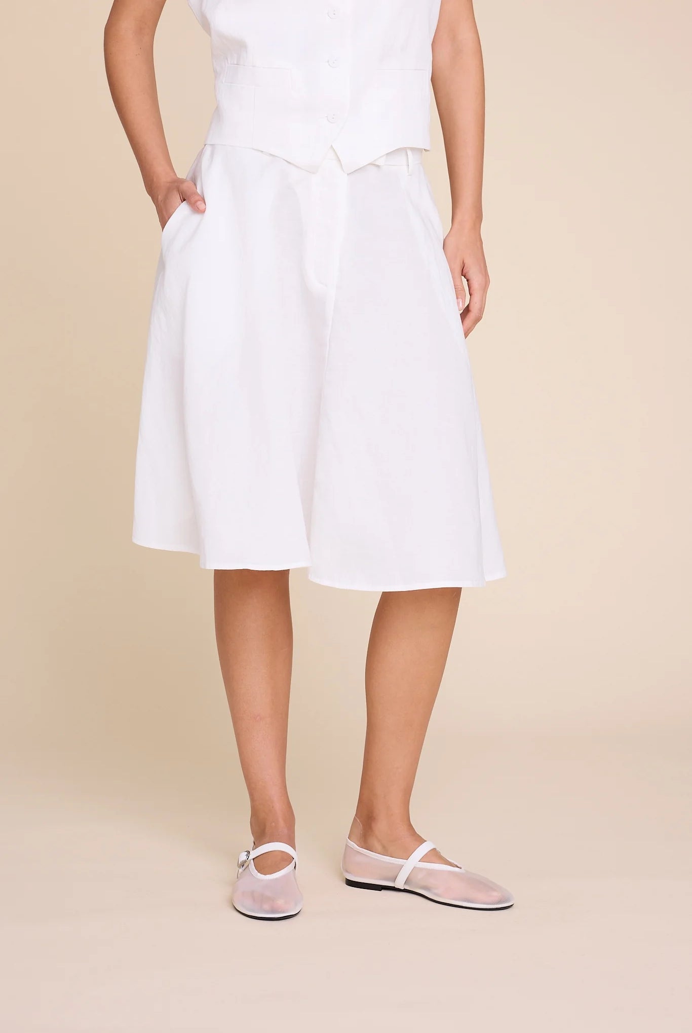 Aslaug linen skirt - white - Skjørt - Helt Dilla AS