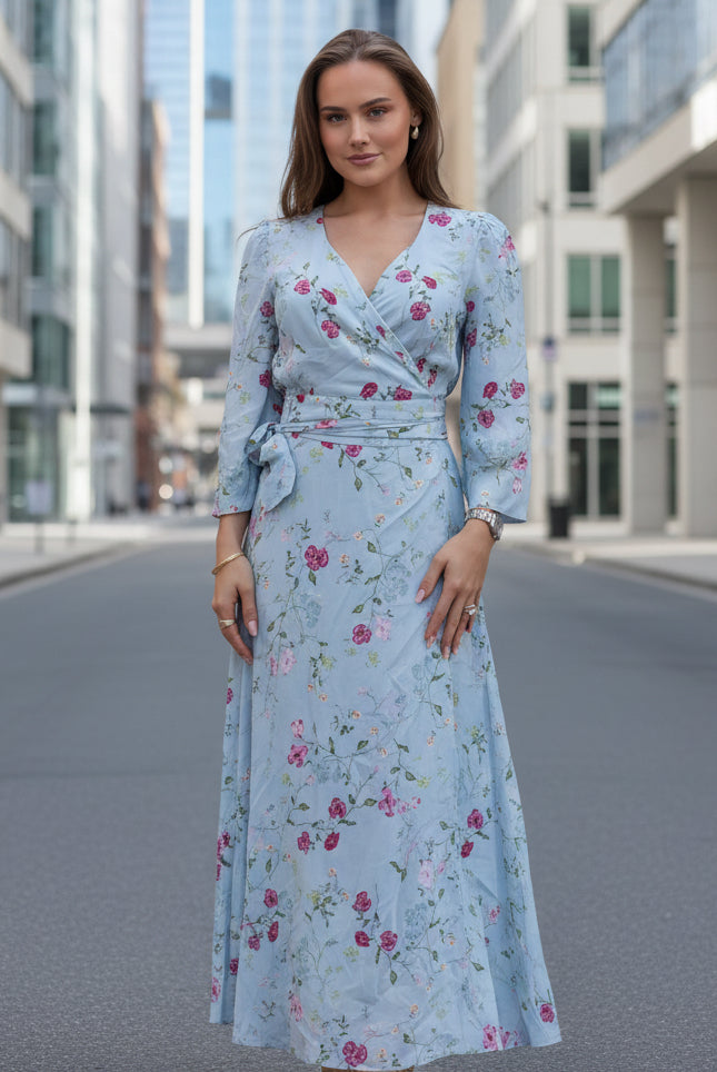 Savanna 3/4 Wrap Long Dress - Skyway Botalia - Kjoler - Helt Dilla AS