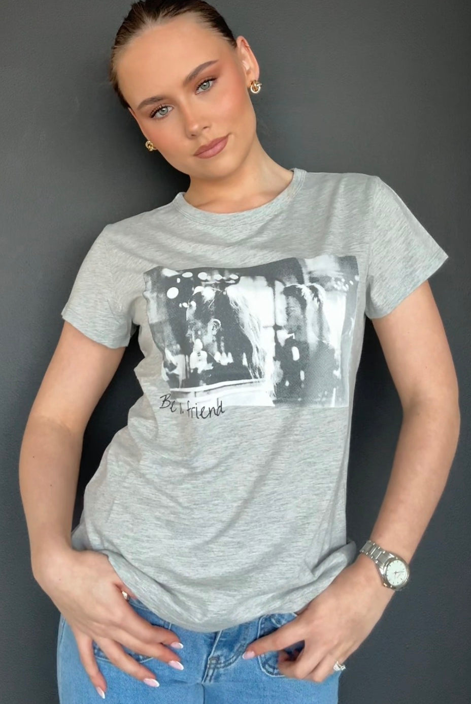 Famous T-Shirt - Grey Melange - Singlet, Topper & T-skjorter - Helt Dilla AS