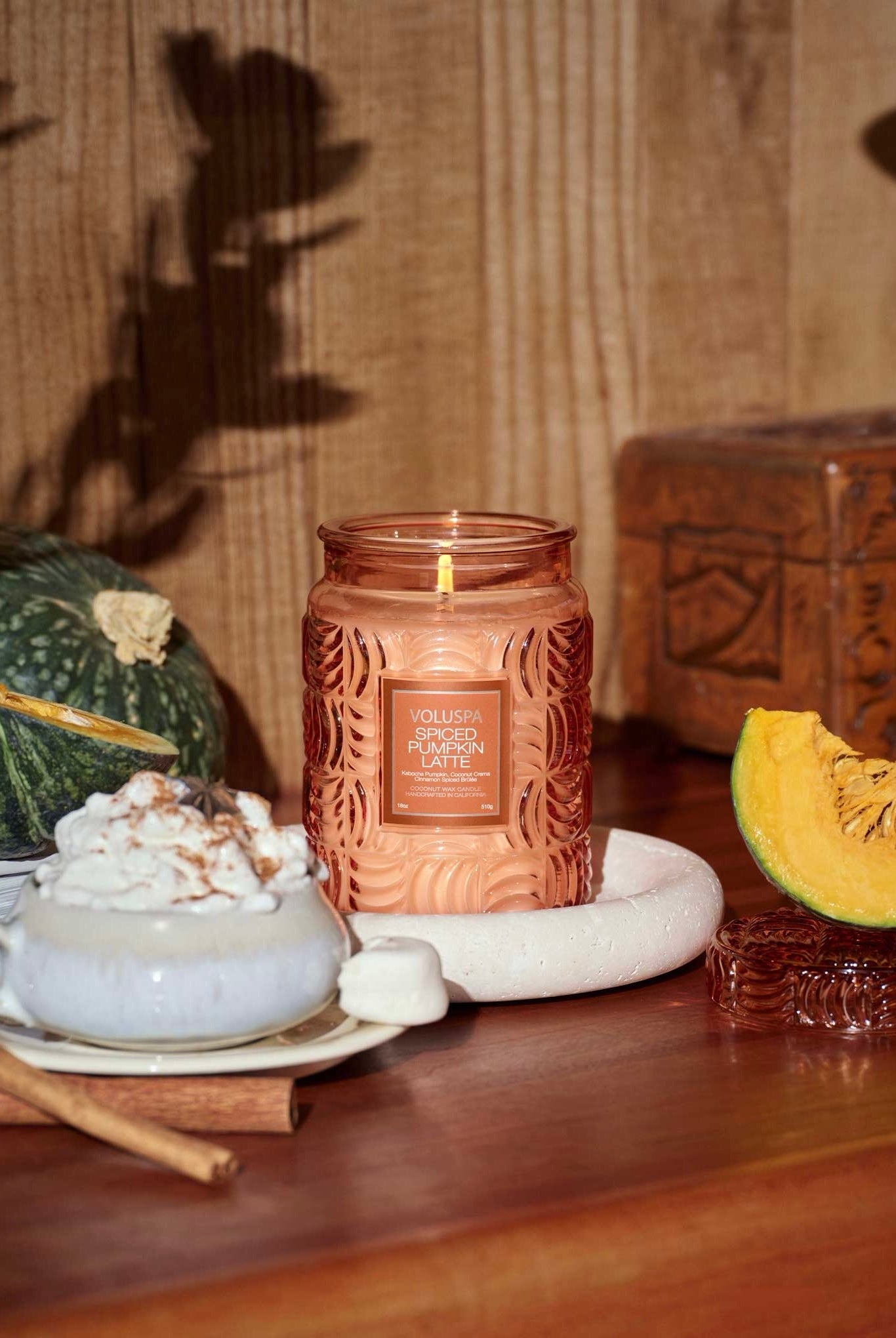 Spiced Pumpkin Large Jar - Embossed Glass Jar - Tilbehør - Helt Dilla AS