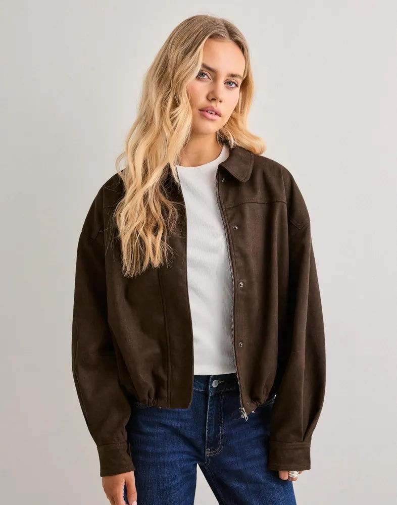 Rubby Faux Suede Jacket - brown - Yttertøy - Helt Dilla AS