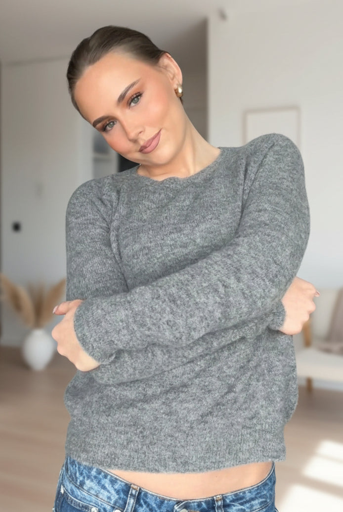 Fiona sweater - Grey Melange - Genser - Helt Dilla AS