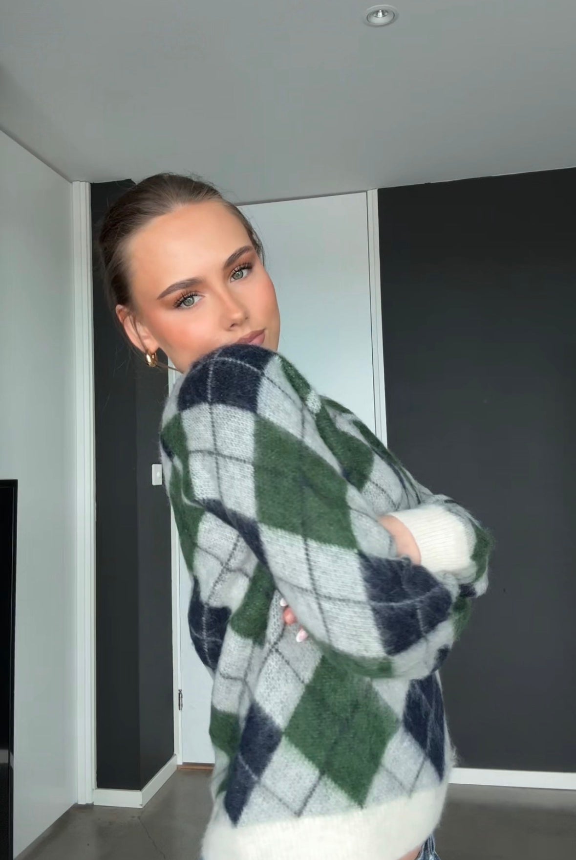 Fiona Argyle - Navy/Ivy Green - Genser - Helt Dilla AS
