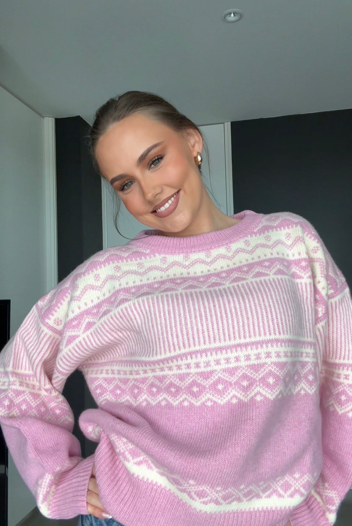 Stirling sweater - Pink/Offwhite - Genser - Helt Dilla AS