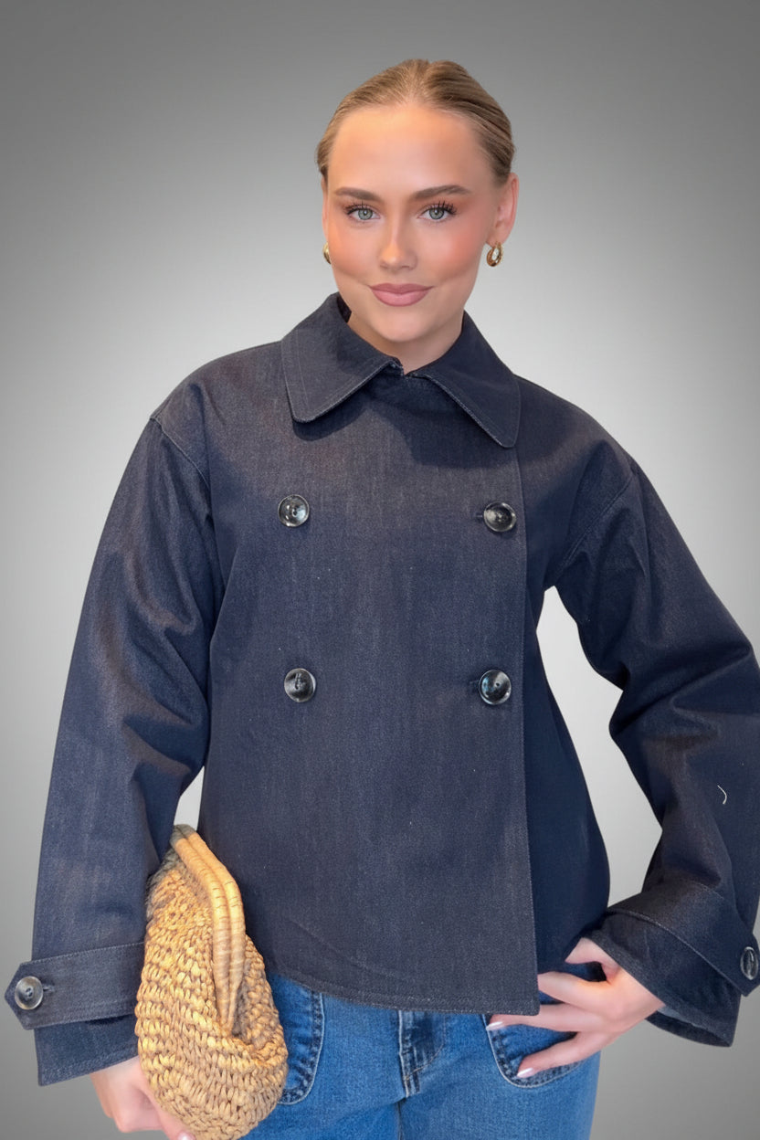 Cicely Trenchcoat - Dark Navy Denim - Yttertøy - Helt Dilla AS