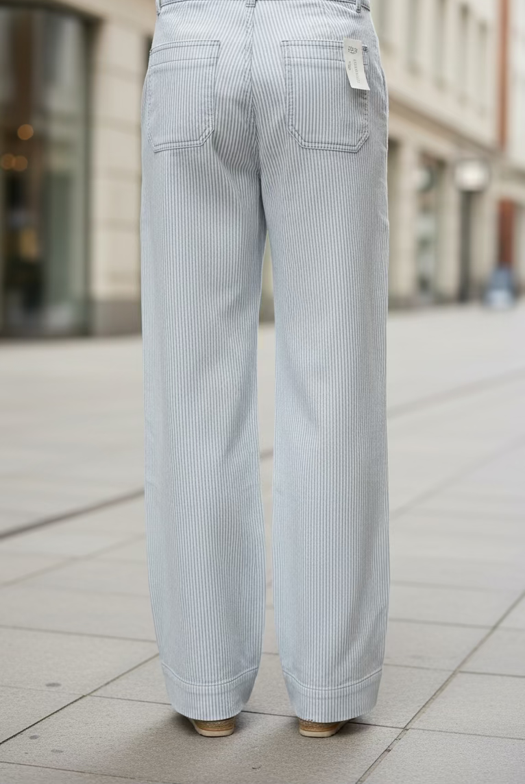 Flared pant striped - blue - Bukser - Helt Dilla AS