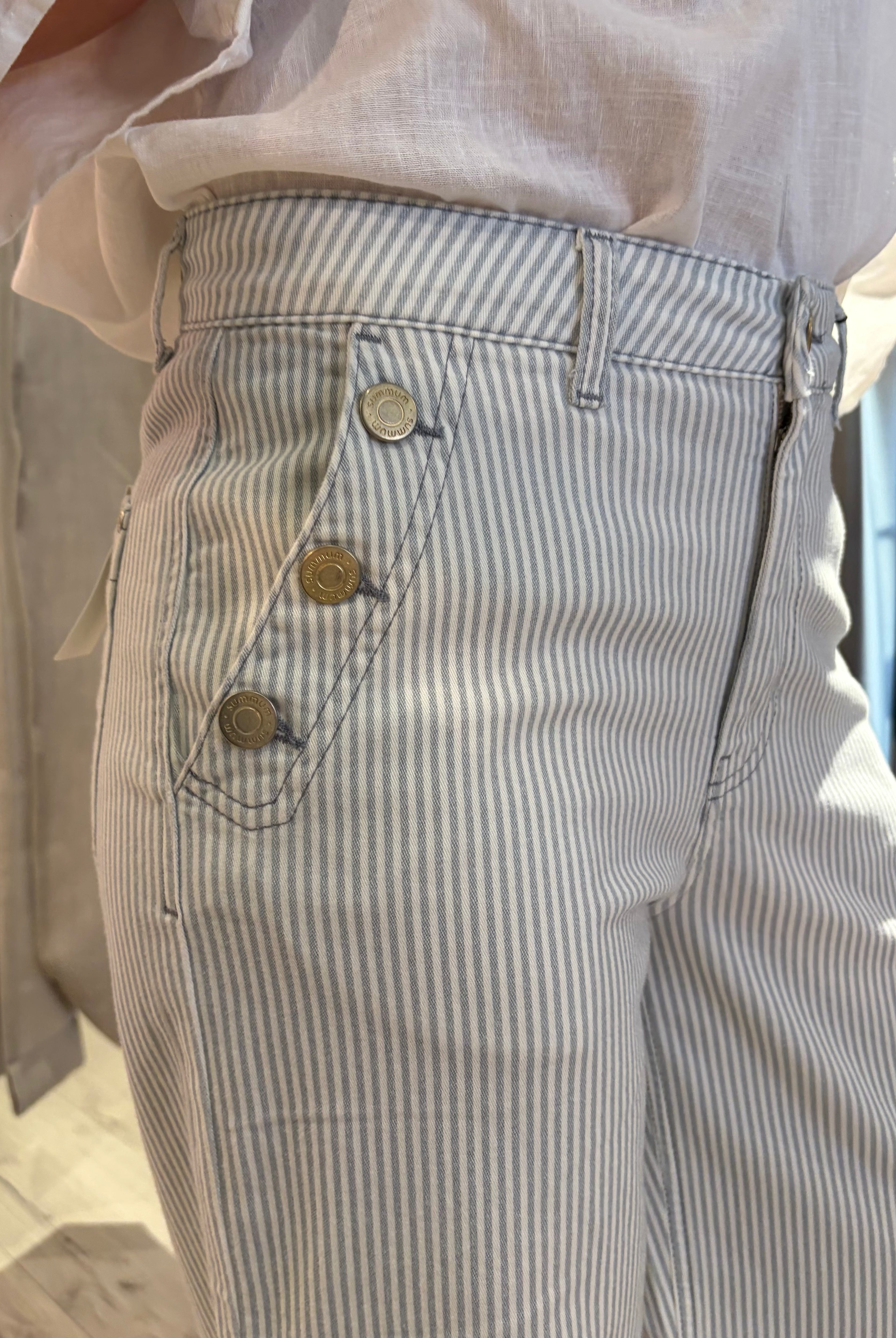 Flared pant striped - blue - Bukser - Helt Dilla AS