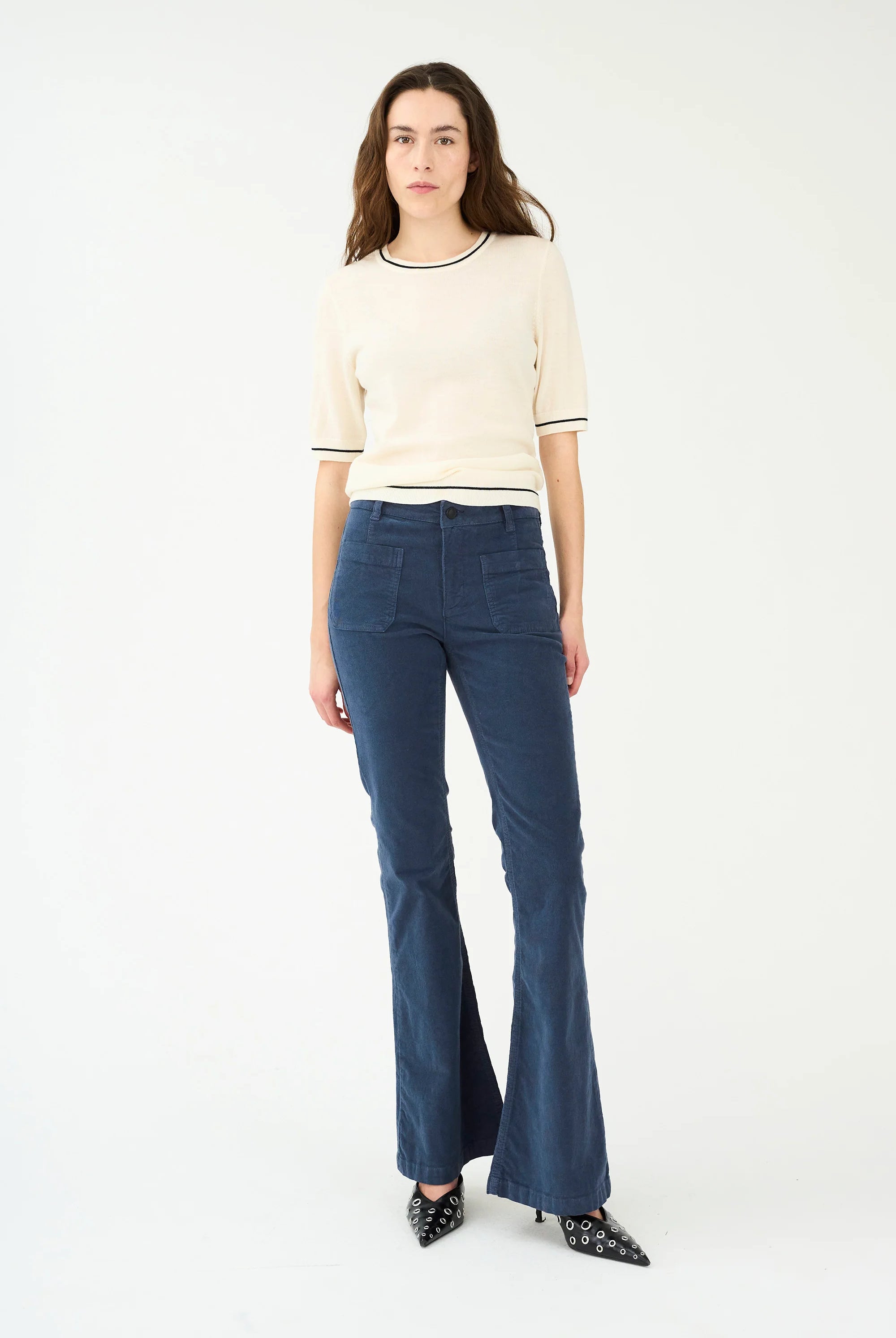 Ann Charlotte Jeans Baby Cord - Deep Navy BLue - Jeans - Helt Dilla AS