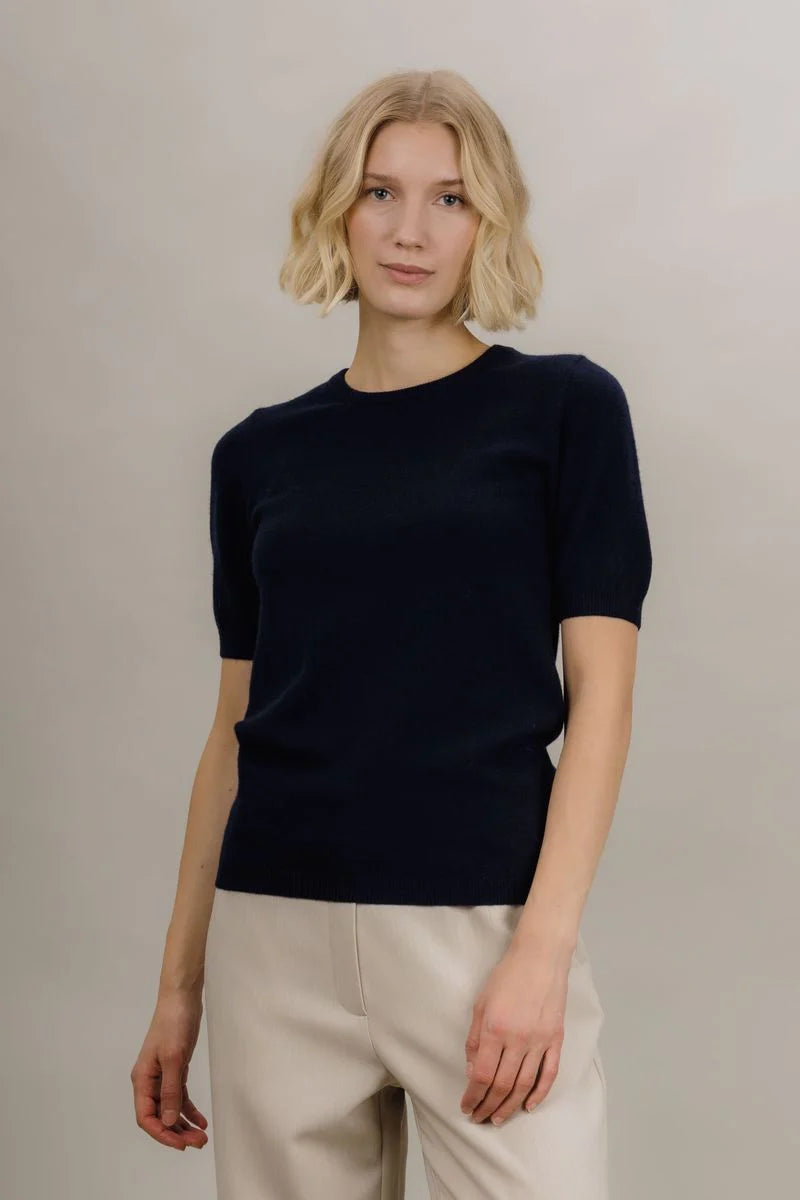 Mertina SS merinoull Top - Navy - Singlet, Topper & T-skjorter - Helt Dilla AS