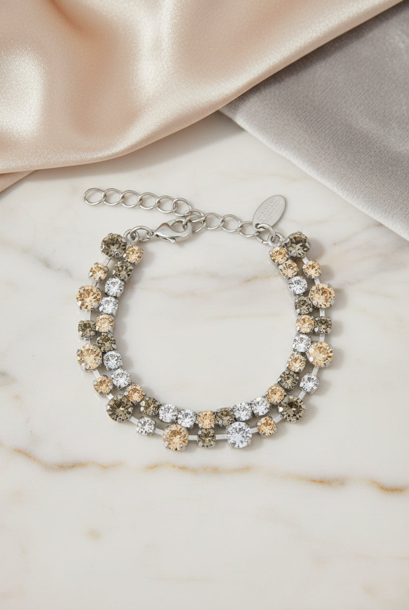 Pomona bracelet silver - Black golden combo - Tilbehør - Helt Dilla AS