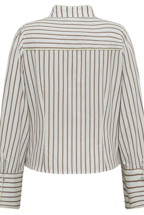 Nico shirt - Off-white/Brown stripes - Bluser - Helt Dilla AS