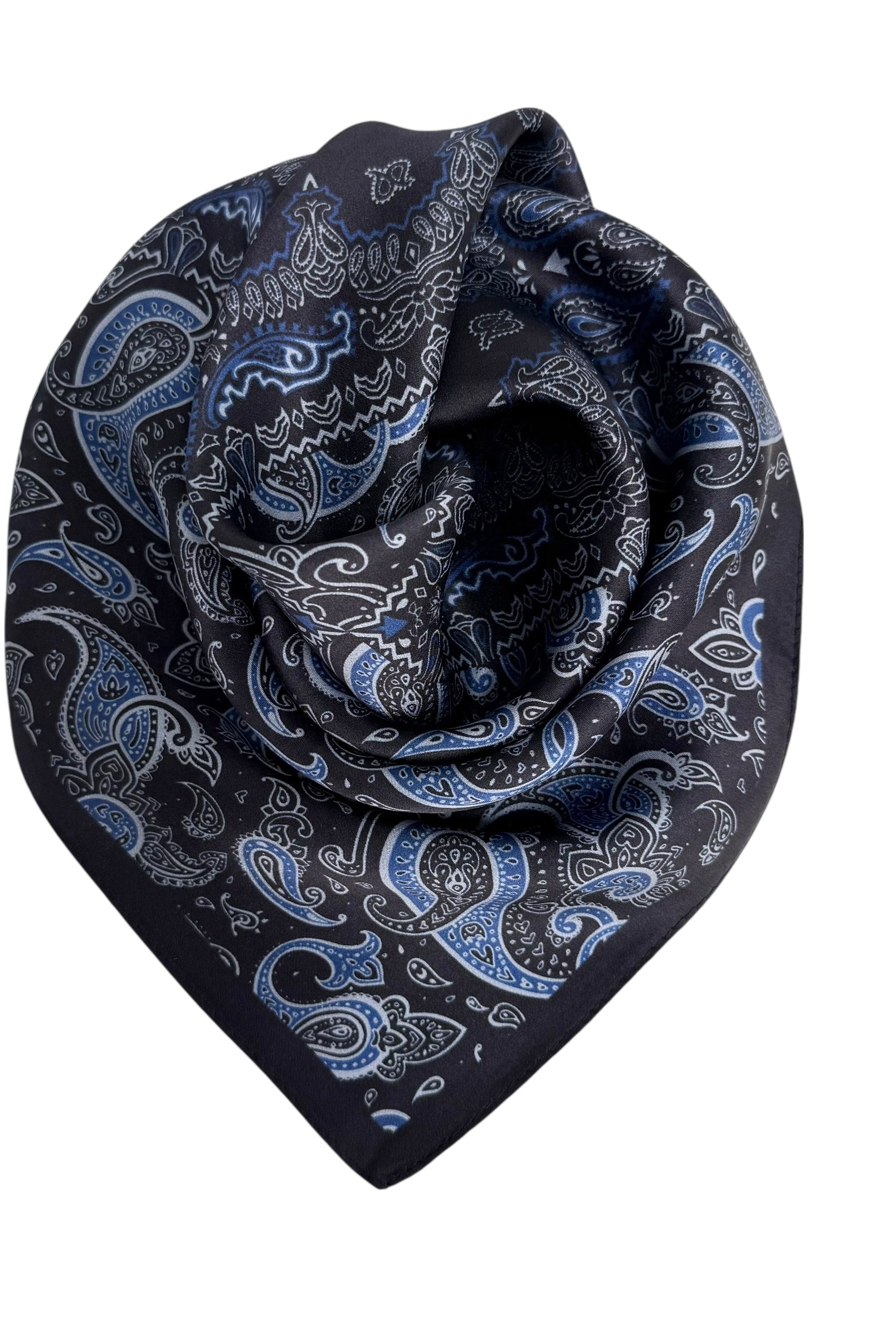 Silkeskjerf - Blåtoner paisley - Tilbehør - Helt Dilla AS
