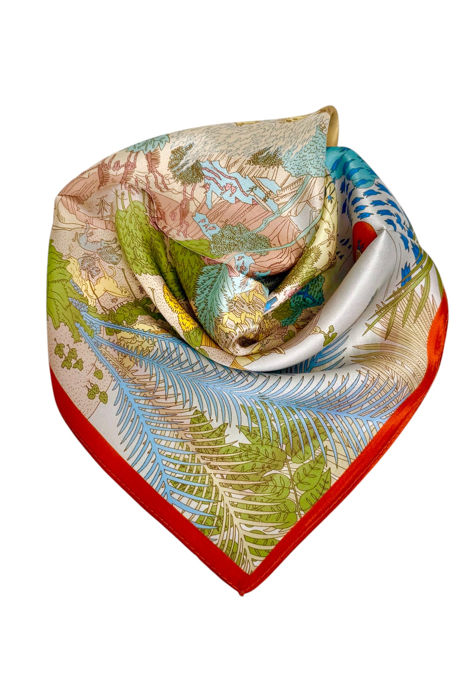 Silkeskjerf - Multicolor oransje - Tilbehør - Helt Dilla AS