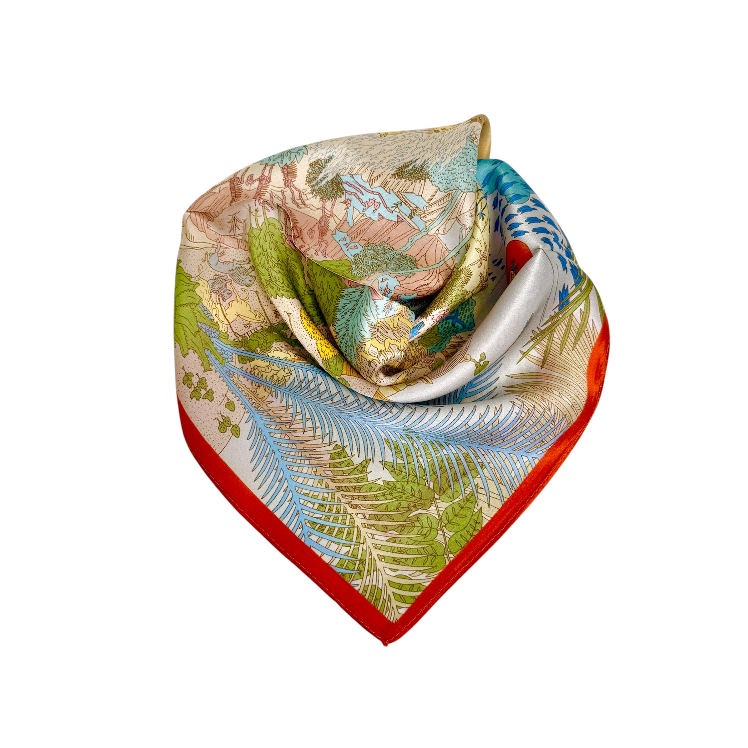 Silkeskjerf - Multicolor oransje - Tilbehør - Helt Dilla AS