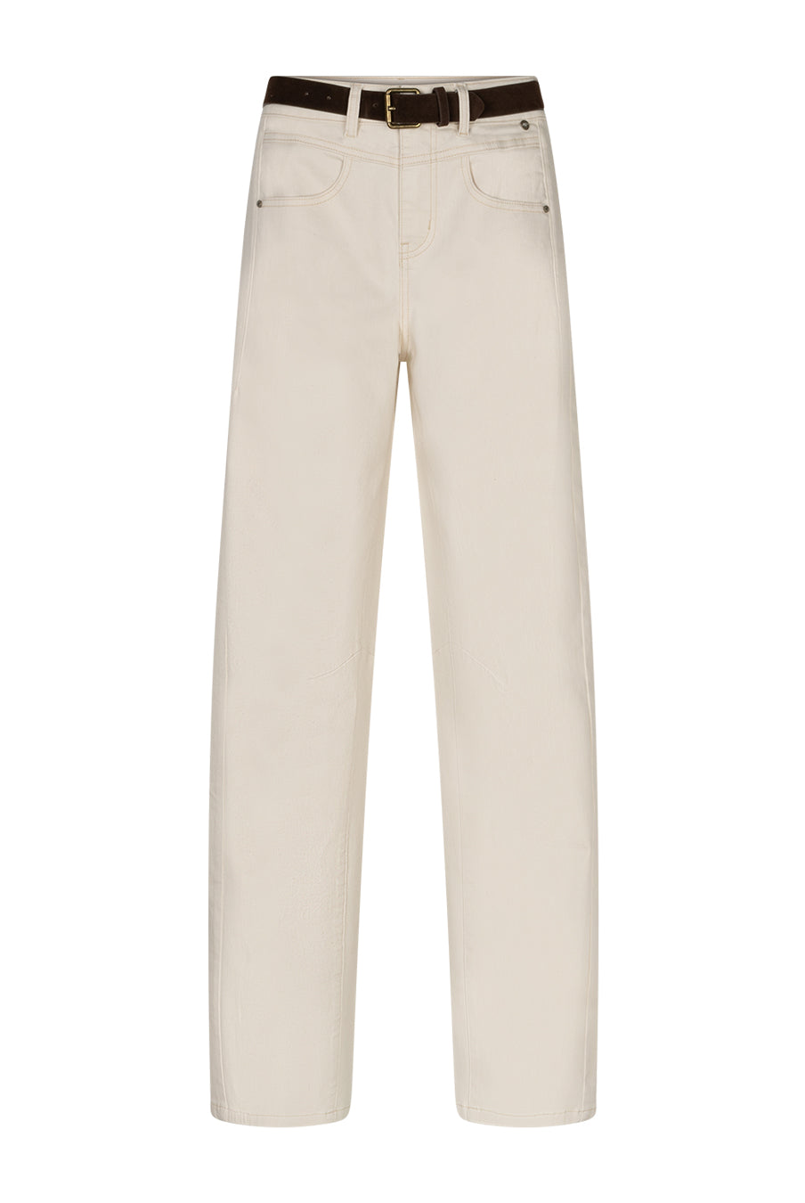 Ecru Korine & Belt Washed Twill bukser fra Red Button med justerbar belte og avslappet passform.