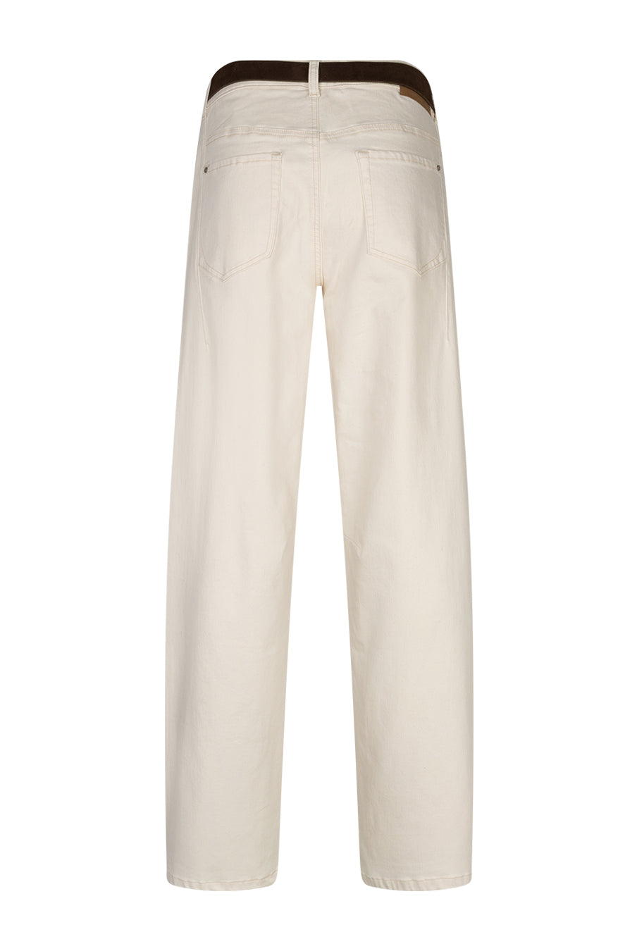 Ecru bukser fra Red Button Korine & Belt Washed Twill L32, vises med fokus på passform og stoffets tekstur.