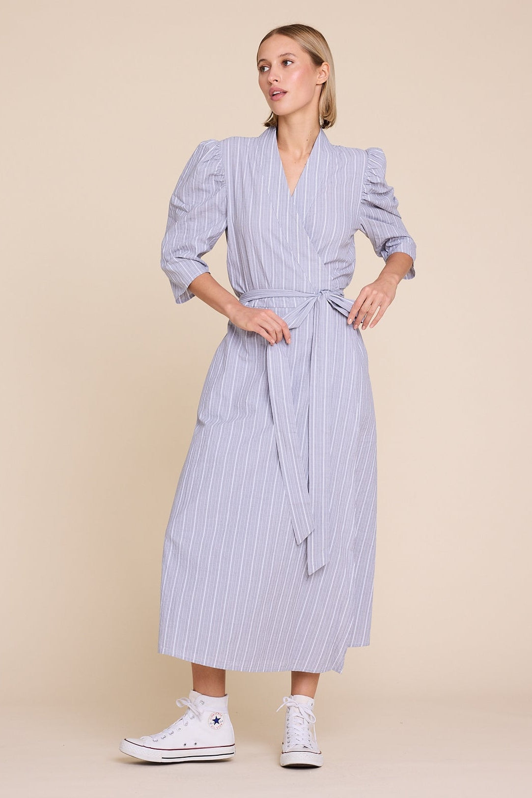 Scarlett short stripe - grey - Kjoler - Helt Dilla AS