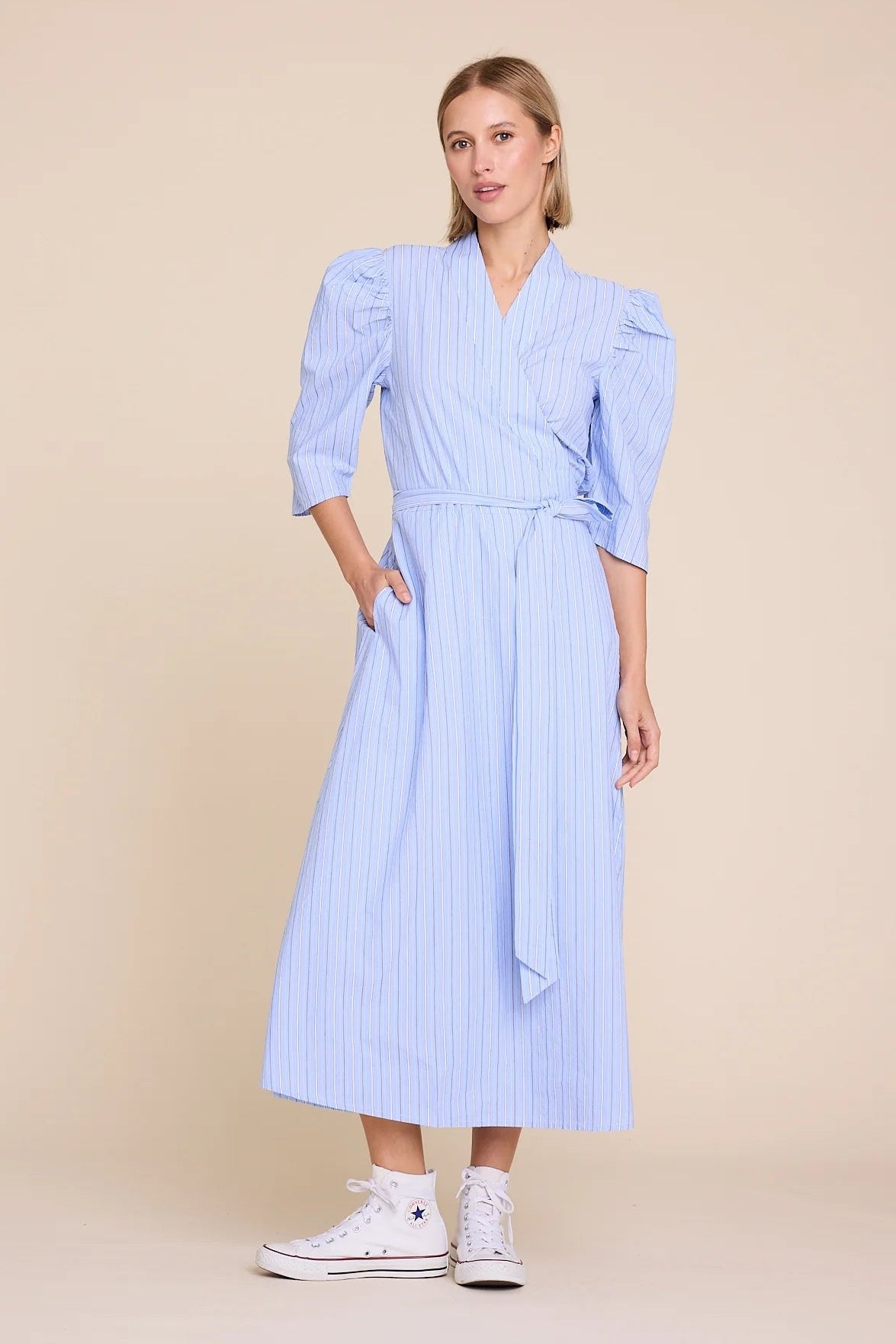 Scarlett short stripe - light blue - Kjoler - Helt Dilla AS