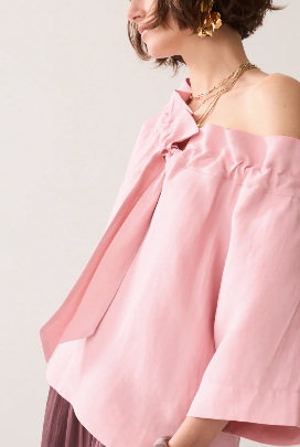 Topp linen blend bluse . rose quartz - Bluser - Helt Dilla AS