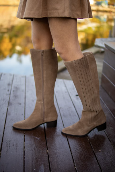 BiaCarol Chealse Knee High Boot Oily Suede - Sand