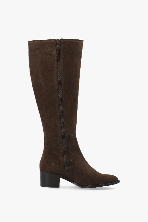 BiaCarol Chealse Knee High Boot Oily Suede - Brown - Sko - Helt Dilla AS