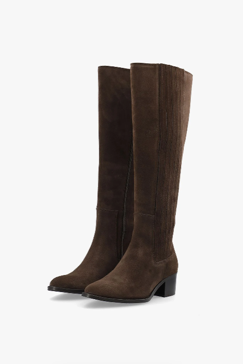 BiaCarol Chealse Knee High Boot Oily Suede - Brown - Sko - Helt Dilla AS