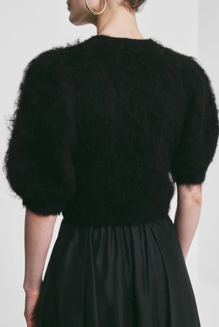 Hairy Knit Puffed Jacket - Svart - Cardigans - Helt Dilla AS